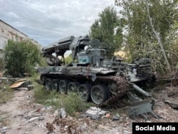 Разбитая российская военная техника.