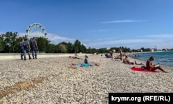 Морський пляж у Євпаторії, серпень 2024 року