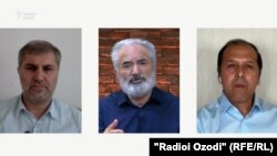 Участникии программы "Гапи озод": Фарход Одинаев, Мирзонаби Холикзод, Зафар Суфи