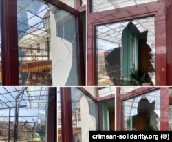 Rusiye quvetçileriniñ Edem Dudakovnıñ Bağçasaraydaki evine kelmesiniñ aqibetleri. Qırım, 2024 senesi martnıñ 13-ü.