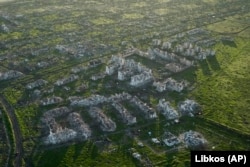 Вигляд на захоплену армією РФ Мар'їнку, 11 травня 2023 року