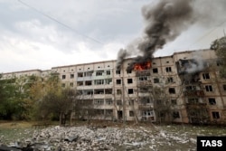 Наслідки обстрілу в окупованій Новій Каховці, вересень 2023 року