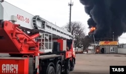 ბელგოროდი. ხანძარი როსნეფტის ნავთობის ბაზაზე