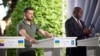 Президент України Володимир Зеленський і президент Південно-Африканської Республіки (ПАР) Сирил Рамафоса (праворуч) під час пресконференції у Києві, 16 червня 2023 року