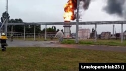 Иллюстрационное фото. Пожар на НПЗ в Краснодарском крае, 2023 год