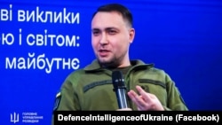 Начальник Головного управління розвідки (ГУР) Міноборони України Кирило Буданов під час Третього міжнародного форуму зі стратегічних комунікації Kyiv Stratcom Forum 2024. Київ, 27 березня 2024 року