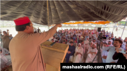 د جون پر دویمه په ګنداو کې د مرمرو کارخانو مالکان په احتجاجي خیمه کې ناست دي.