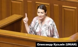 Народна депутатка Ольга Стефанишина під час засідання Верховної Ради України. Київ, 14 липня 2021 року
