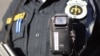 A police officer in Sarajevo wears a Hytera body cam.