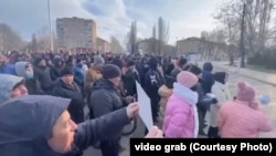 Акція протесту в Мелітополі, 12 березня 2022 року