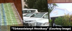 Türkmen telewideniýesi saklananlaryň bikanun ýol bilen gazanandygy aýdylýan emläklerini hem görkezdi