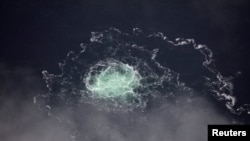 A gas leak from the Nord Stream pipelines roils the waters of the Baltic Sea after the explosions.