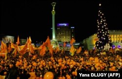Оранжевая революция. Киев, площадь Независимости, 28 декабря 2004 года