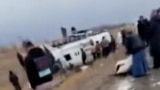A road accident in the Aktobe region. A bus overturned, killing five people.