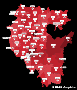 Украинадагы сугышта Башкортстаннан үлүчеләр саны, районнарга карап, 20 гыйнвар 2023