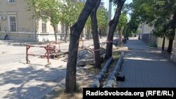 Ремонт водопроводу в окупованому Бердянську, серпень 2022 року