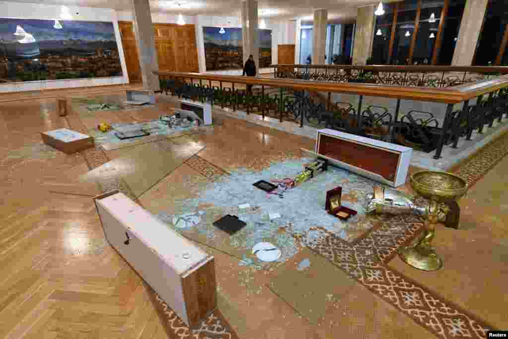 Damage inside the Almaty mayor&#39;s office on January 5.&nbsp;