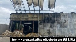 Випалені залишки автозаправки ОККО у Костянтинівці