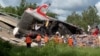 2 Trains Crash After Bridges Collapse In Western Russia Leaving Several Dead video grab 1