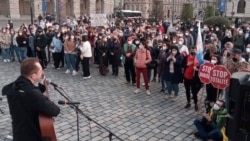 Акция в поддержку Алексея Навального в Праге, 23 января 2021 года