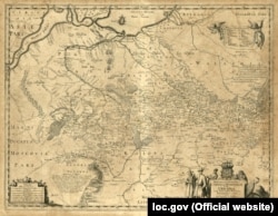 Генеральна карта України французького військового інженера та картографа Гійома Левассера де Боплана, 1648 року. Назва: Delineatio generalis Camporum Desertorum vulgo Ukraina: cum adjacentibus provinciis. Генеральна карта теж рідкісна, але не так, як Спеціальна карта