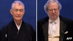 Нобелдин медицина тармагы боюнча быйылкы жеңүүчүлөрү Жеймс Эллисон менен Тасуку Хондзе.