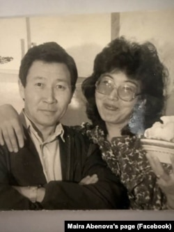 Майра Әбенова жұбайы Орманмен бірге.