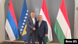 Milorad Dodik (L) i Viktor Orban prilikom susreta u Budimpešti, 5. avgust 2025.