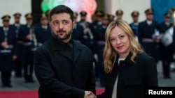 Український президент Володимир Зеленський зустрічається з прем'єркою Італії Джорджею Мелоні в Римі, Італія, 9 грудня 2025 року