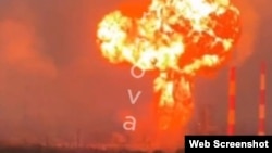 Пожежа на території Рязанської нафтобази у Росії після атаки українського дрона в ніч на 2 серпня