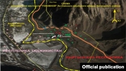 Граница Кыргызстана и Таджикистана в местности Ак-Сай.