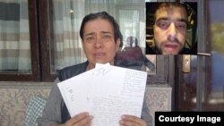 Розугүл Бабаева менен уулу Акбардын сүрөттөрү (коллаж).