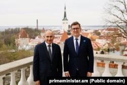 Нікол Пашинян, прем'єр-міністр Вірменії, та Крістен Міхал, прем'єр-міністр Естонії. Таллін, 28 квітня 2025 року