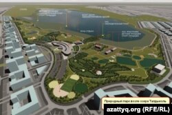 Эскиз парка возле озера Талдыколь, презентованный властями столицы. Нур-Султан, 27 августа 2020 года. Фото с официального сайта акимата astana.gov.kz.