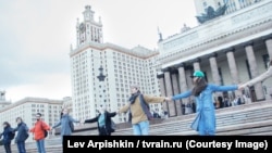 საპროტესტო აქცია მოსკოვის სახელმწიფო უნივერსიტეტთან.