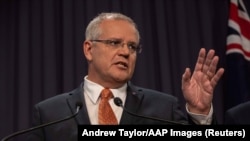 Австралиянын премьер-министри Скотт Моррисон басма сөз жыйынында. Канберра. 20-март, 2019-жыл.