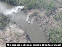 Уничтоженная переправа российских войск на реке Северский Донец в районе Белогоровки