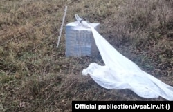 One of the Belarusian weather balloons intercepted by Lithuanian border guards in November