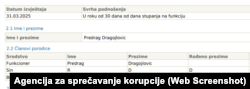 U imovinskom kartonu se navodi da Dragojlović ima suprugu po imenu Kristina Dragojlović