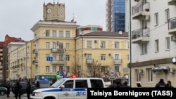 Место нападения на полицейских в Грозном, 28 декабря 2020 года