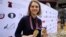 Anna Muzychuk celebrates after winning two gold medals in the World Chess Rapid and Blitz Championships 2016 in Doha in December 2016.