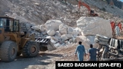 د خيبر پښتونخوا په مومندو د مرمرو د ډبرو کان ـ انځور له ارشيفه 