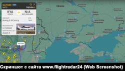 Полет cамолета дальнего радиолокационного обнаружения и управления Boeing E-3A Sentry над Румынией 28 августа 2025 года. Скриншот с сайта www.flightradar24