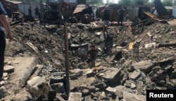 Воронка від влучення російської ракети. Миколаїв, 29 червня 2022 року