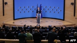 Держсекретар США Ентоні Блінкен виступає перед учасниками засідання Ради Україна-НАТО. Брюссель, 29 листопада 2023 року