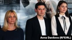 Ахтем Сеітаблаєв на презентації свого фільму «Чужа молитва», в якому розповідається історія кримськотатарської дівчини Саїде Арифової, яка врятувала під час Другої світової війни 88 єврейських дітей-сиріт. 16 травня 2017 року, Київ