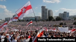 Протесты в Беларуси против результатов президентских выборов. 16 августа 2020 года.