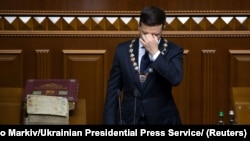 Володимир Зеленський складає присягу президента України. Київ, Верховна Рада України, 20 травня 2019 року (архівне фото)