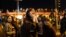 Belgrade University students participate in a 24-hour blockade of a major junction during a protest in the Serbian capital on January 27.