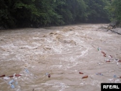 Вода несе з гір пляшки, Івано-Франківська область, 25 липня 2008